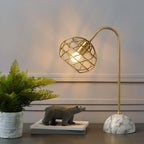 Salient Faux White Marble and Brass Table Lamp | Pack of 2 image 2