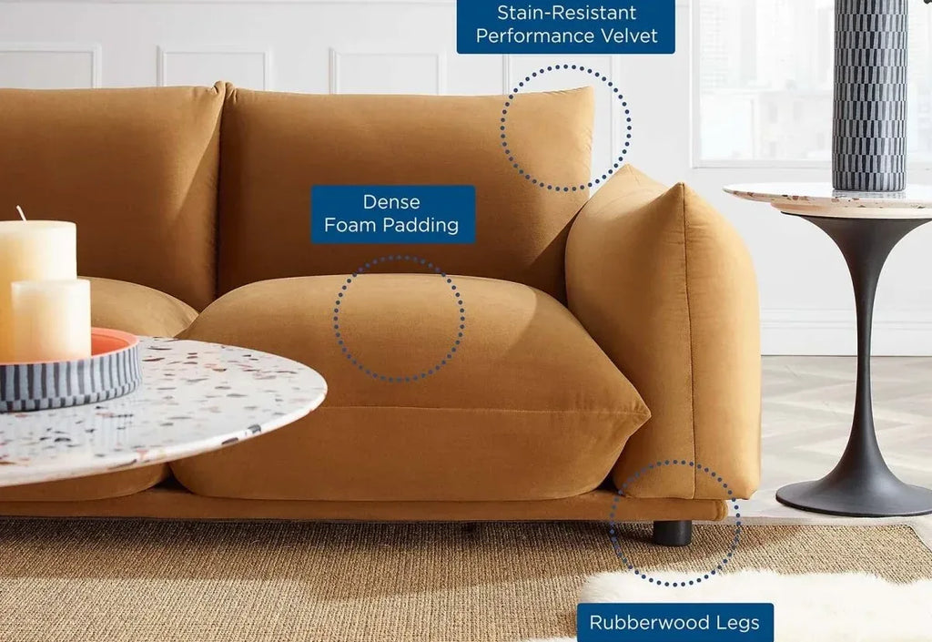 Copious Velvet Sofa with Performance Fabric Upholstery image 4