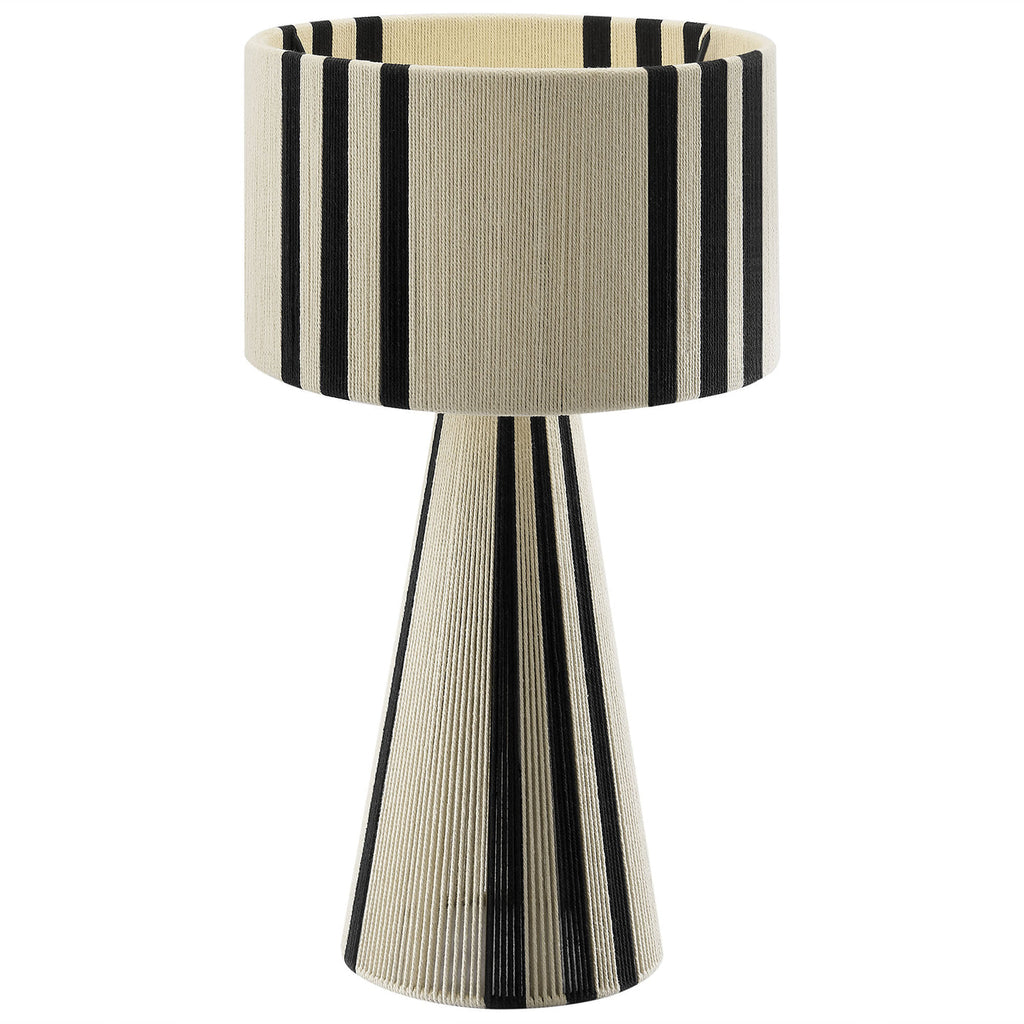 Gia Handwoven Cotton Thread Table Lamp in Striped Black | Basil Green | Natural | Pack 0f 2 | image 5