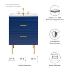 24" Bathroom Vanity In Blue Color (Sink Basin Not Included) | Daybreak Series | Modern Design Vanity With Basin For Homes, Hotels image 9