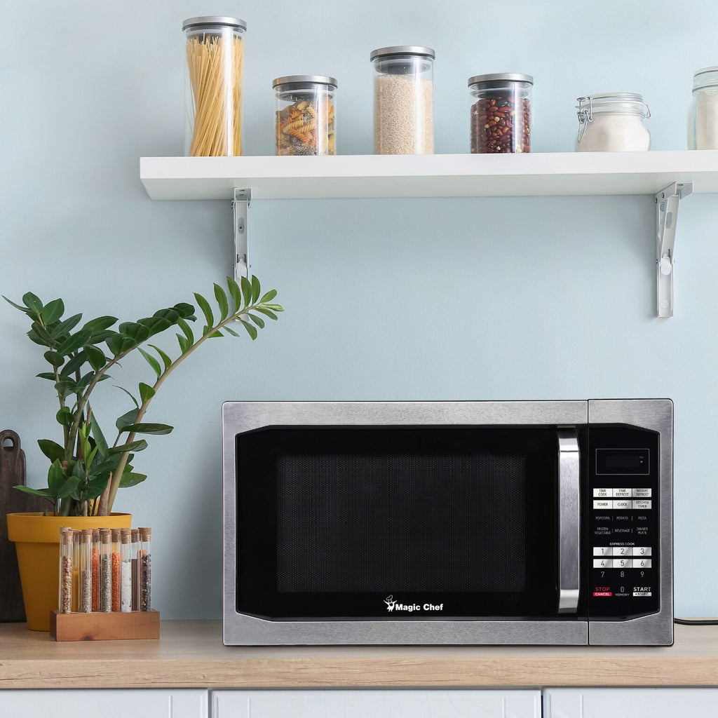 Magic Chef 1.6 Cu. Ft Countertop Microwave | 1100 Watt | Stainless Steel Door | Digital Display | 6 Auto Cooking Modes | Child Lock | 8 Years Warranty On Magnetron image 9