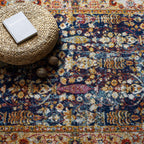 Antique Floral Design | Area Rug | Vintage Floral Lattice Rug in 8 FT X 10 FT And 5 FT X 8 FT | With Rubber Gripping Underside image 14