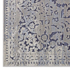 Margarida Distressed Vintage Turkish Area Rug | Blue and Cream | 5X8 &amp; 8X10 Size Options | Textured Soft Low Pile Weave | Gripping Rubber Underside | Polypropylene / Chenille Yarn image 7