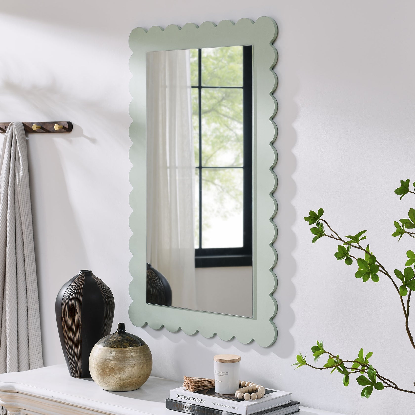 Rectangle Wall Mirror | Emmeline Scalloped Series | Pack Of 3 image 0