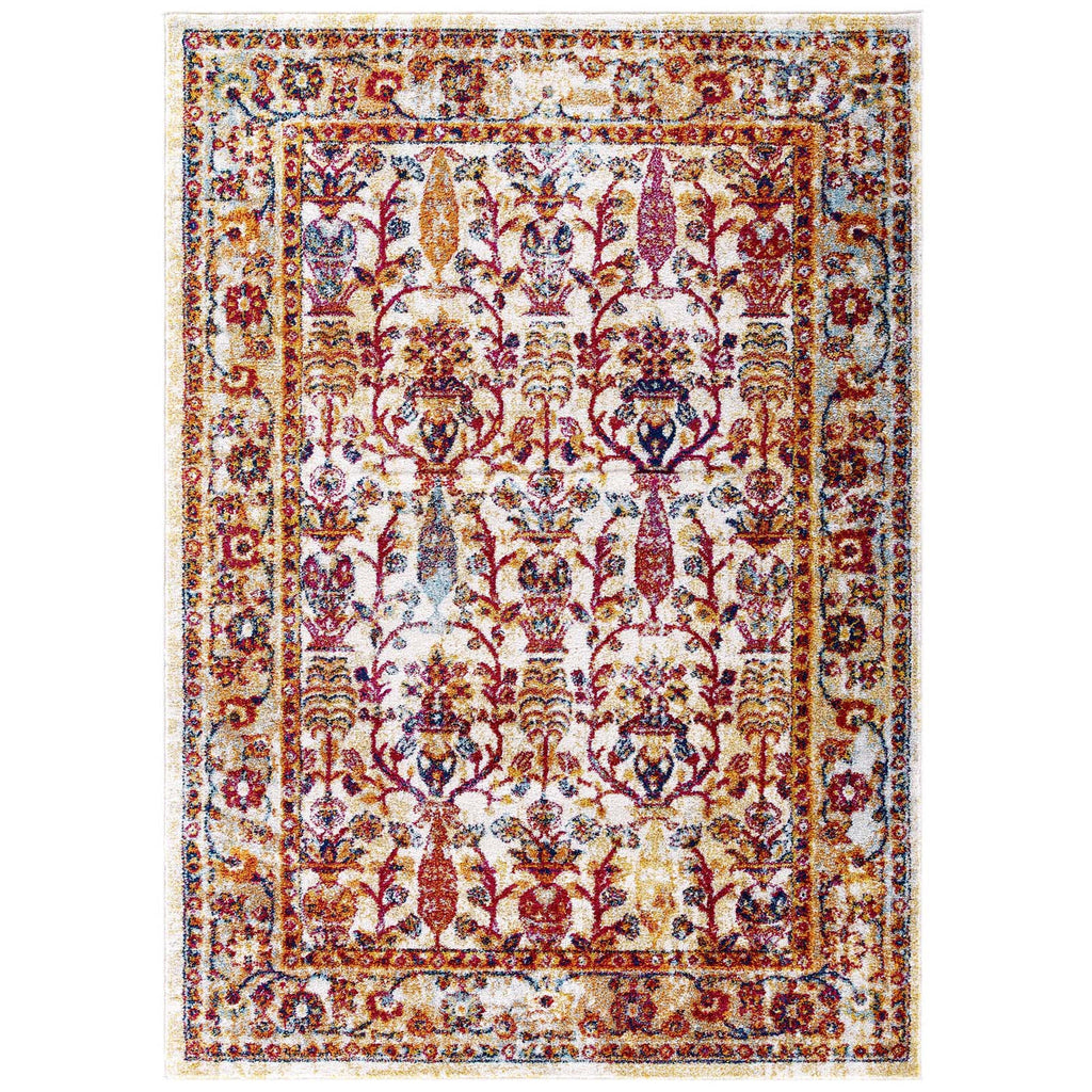 Antique Floral Design | Area Rug | Vintage Floral Lattice Rug in 8 FT X 10 FT And 5 FT X 8 FT | With Rubber Gripping Underside image 11