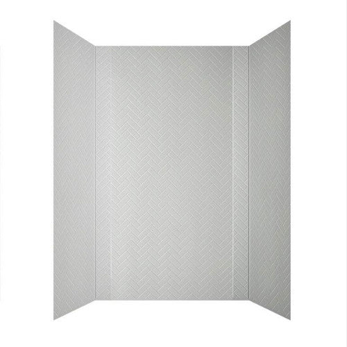Herringbone Shower Wall Tiles For Shower and Tub Surrounds | Glue Up Easy To Install | 3 Wall Set image 3