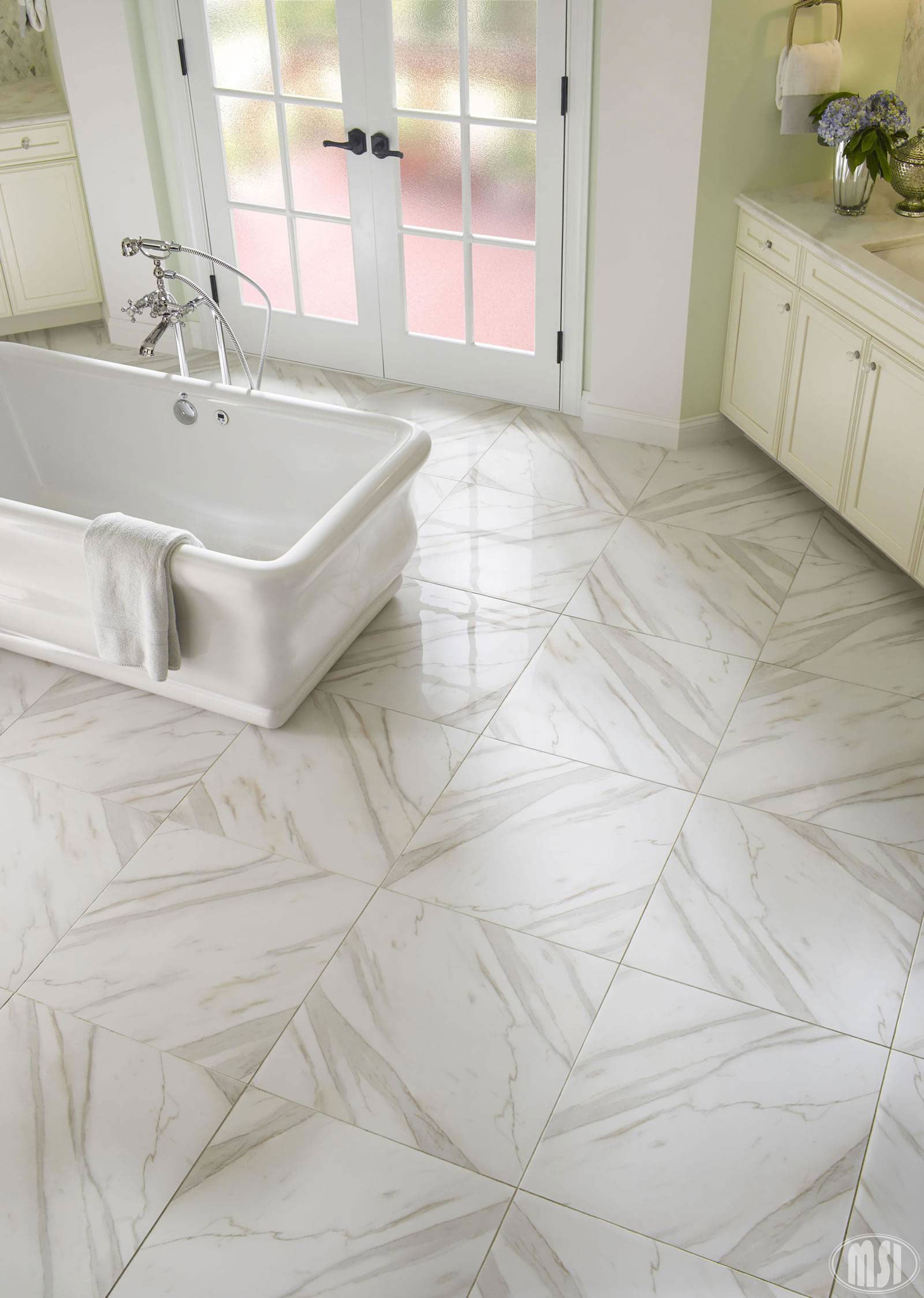 Pietra Calacatta Porcelain Tile | Modern Tile Collection | Porcelain | Marble | Greenguard Gold, USGBC/LEED | 4 or 8 Pieces Per Box image 6