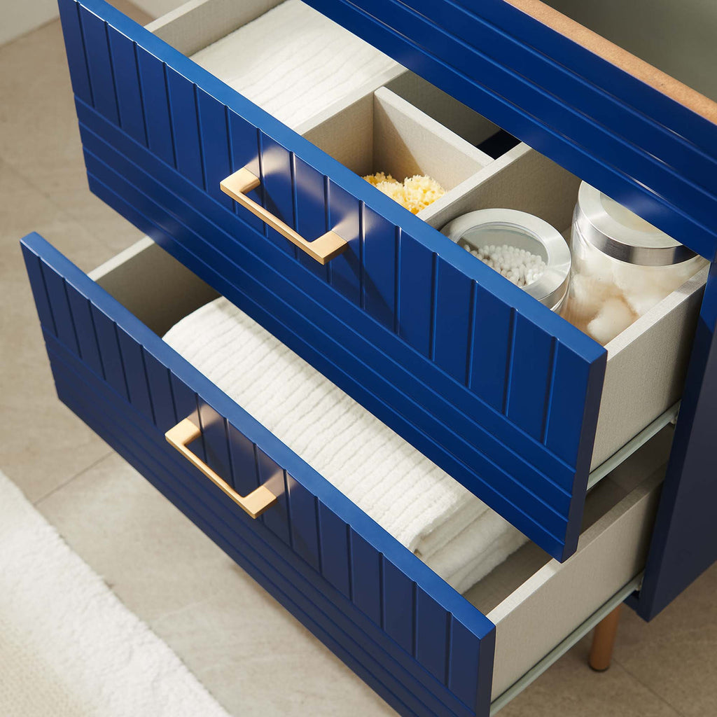 24" Bathroom Vanity In Blue Color (Sink Basin Not Included) | Daybreak Series | Modern Design Vanity With Basin For Homes, Hotels image 8