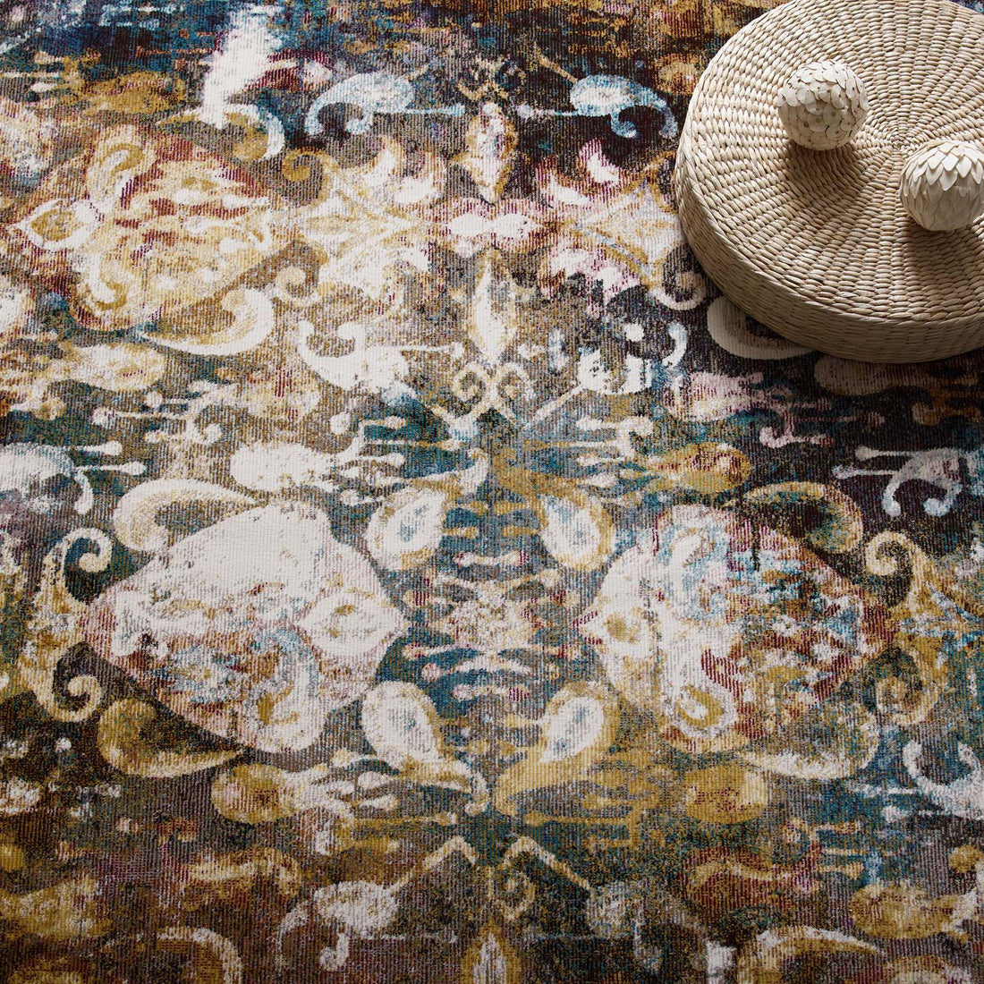 Multicolored Success Jayla Transitional Distressed Vintage Floral Moroccan Trellis Area Rug | 4X6, 5X8 &amp; 8X10 Size Options  | Tight Low Pile Weave | Gripping Rubber Underside | 100% Soft Cross-Woven Polypropylene image 3