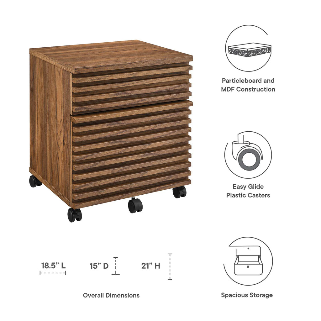 Render Walnut Wood File Cabinet image 8