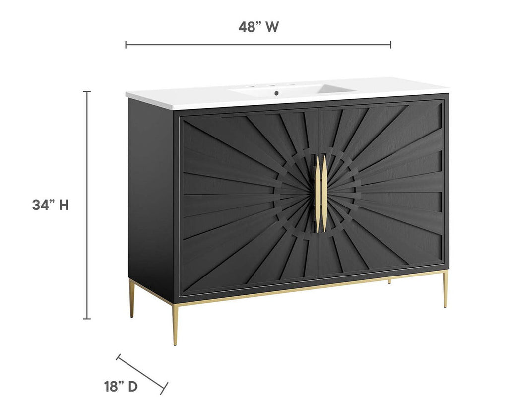 Awaken Series Bathroom Vanity | Various Sizes And Colors | Modern Design Vanity With Basin For Homes, Hotels image 9