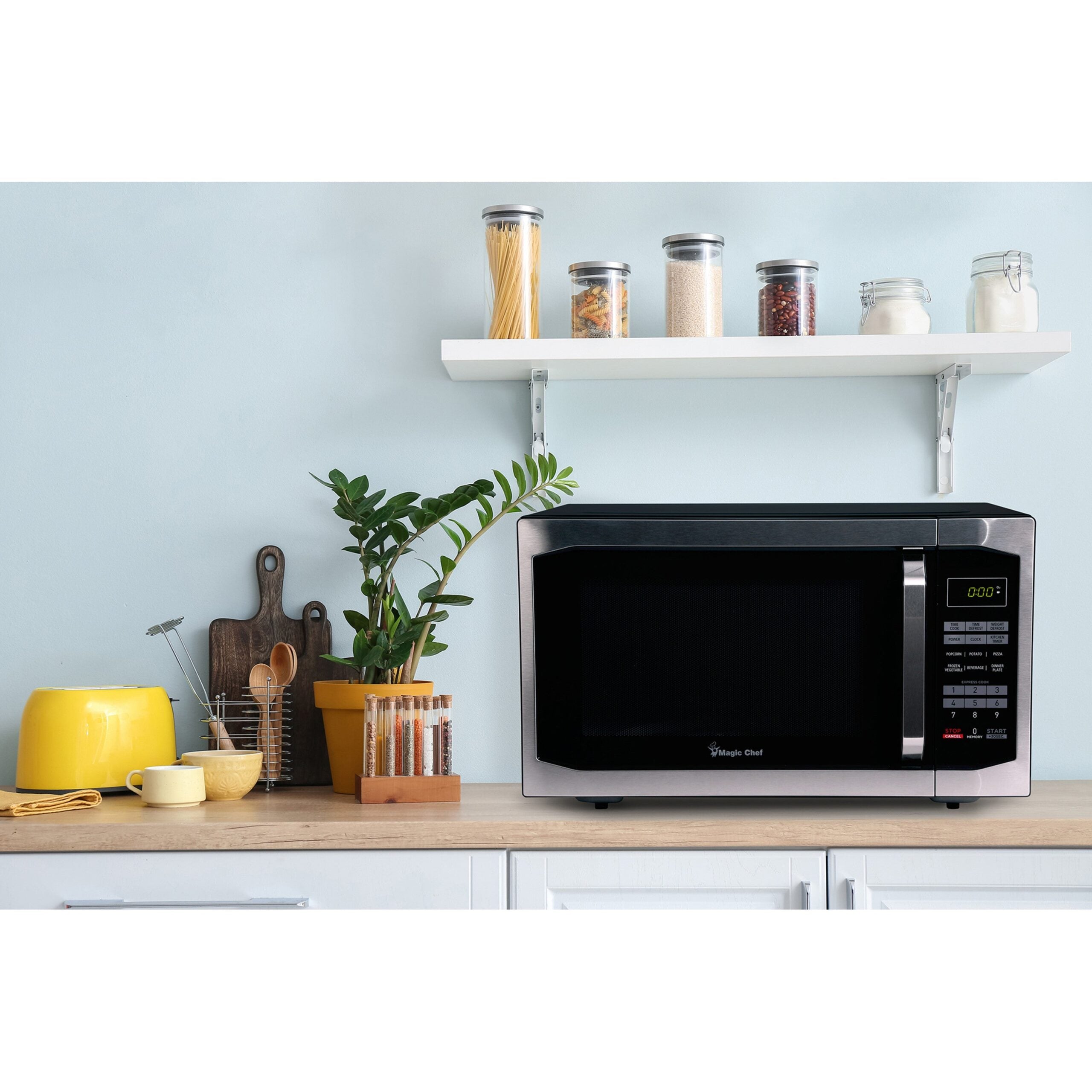 Magic Chef 1.6 Cu. Ft Countertop Microwave | 1100 Watt | Stainless Steel Door | Digital Display | 6 Auto Cooking Modes | Child Lock | 8 Years Warranty On Magnetron image 5