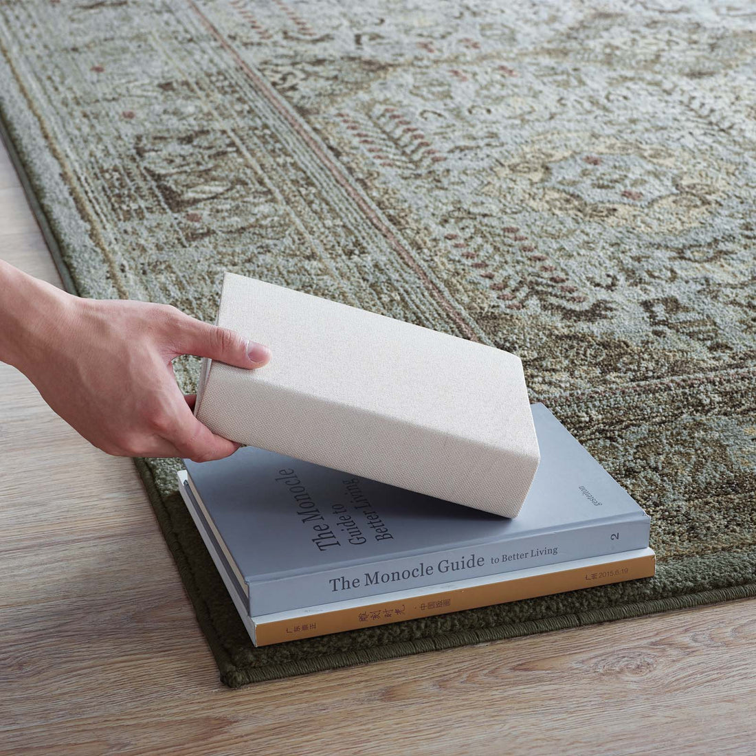 Enye Distressed Vintage Floral Lattice Area Rug | Brown and Silver Blue  | 5X8 &amp; 8X10 Size Options | Tight Low Pile Weave | Gripping Rubber Underside | Two-Ply Polypropylene Yarn image 4