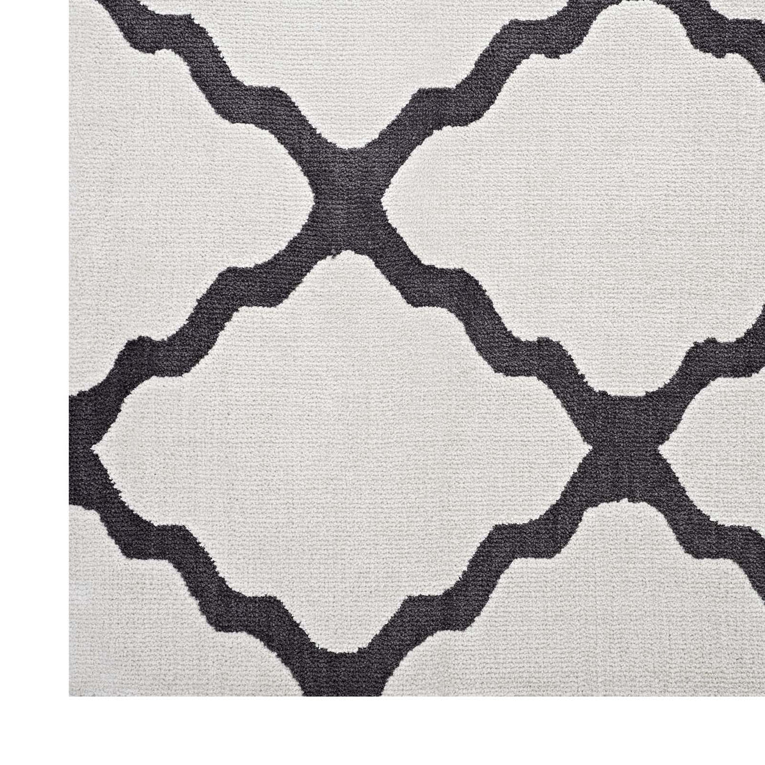 Marja Moroccan Trellis Area Rug | 5X8 Size | Brown and Gray, Ivory and Charcoal, Charcoal and Ivory &amp; Navy and Ivory Color Options | Tight Low Pile Weave | Gripping Jute Fabric Underside | 100% Polyester Microfiber image 4