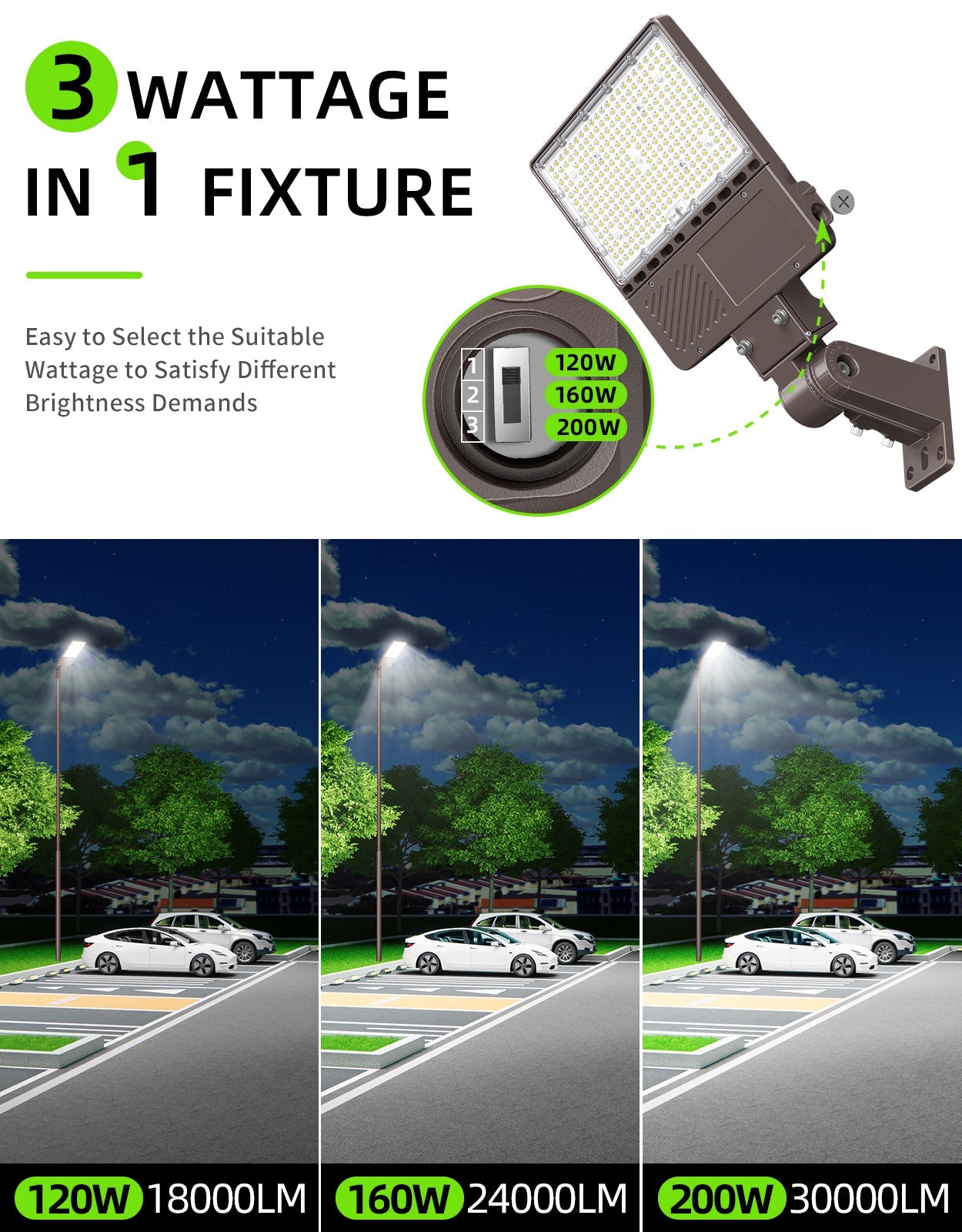Commercial LED Pole Lighting 90W – 320W Photocell | IP65 | 4.5K - 5.7K | Outdoor & Area Light image 8