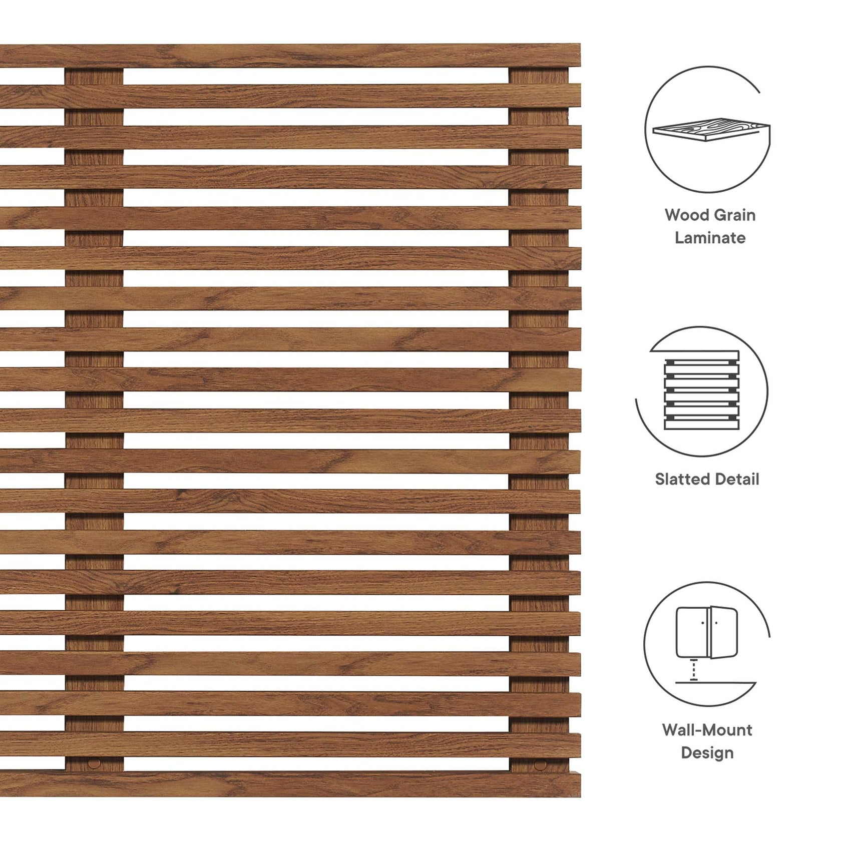 Render Wall Mount Headboard| Particleboard with Smooth Wood Grain Laminate | Twin, Queen &amp; King Sizes | Charcoal, Oak &amp; Walnut Color Options image 6