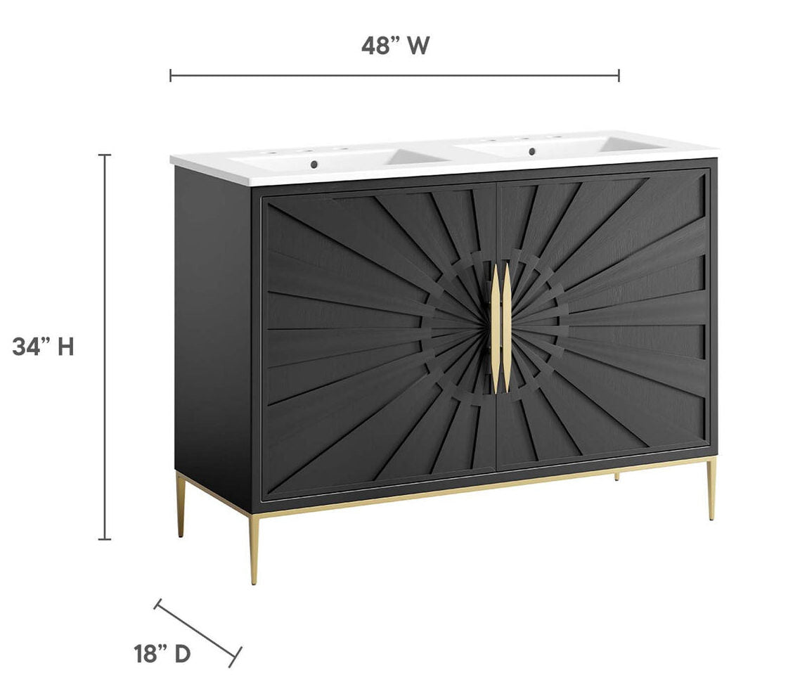 Awaken Series Bathroom Vanity | Various Sizes And Colors | Modern Design Vanity With Basin For Homes, Hotels image 3