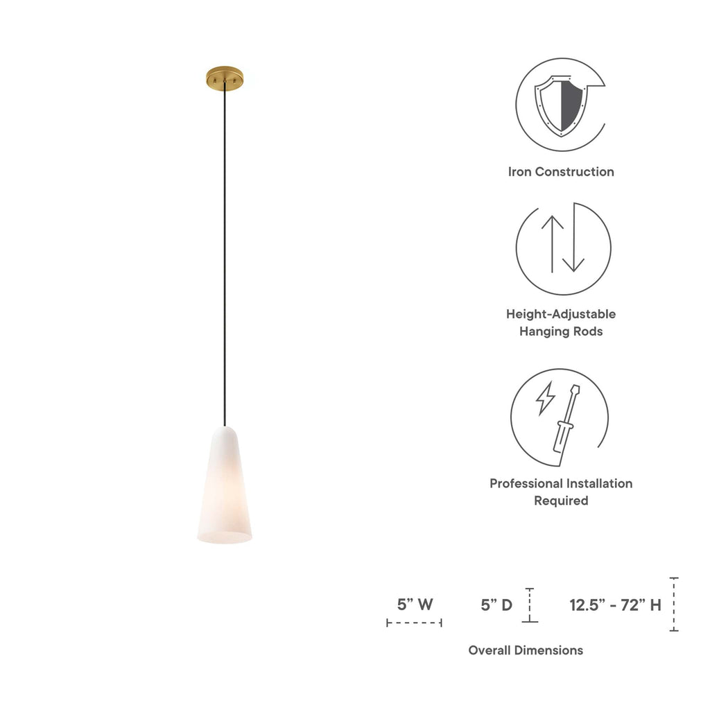Beacon 1-Light Pendant Light | Clear Satin Brass, Opal Satin Brass, Opal Black | Ideal for Living Space, Bedroom, Kitchen, Dining room, Bathroom, Or Office | Pack of 3 image 2