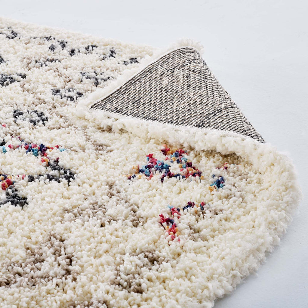 Multicolored Skadi Rainbow Diamond Shag 5 X 8 Area Rug | Shag Weave Approx. 2 Inches | Grooved Rubber Grip Bottom | 80% Polypropylene / 20% Polyester image 6