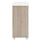 Culinary Kitchen Cart With Towel Bar | Rubberwood Top | Light Gray Natural, White Natural, Charcoal Natural &amp; Oak White Options image 4
