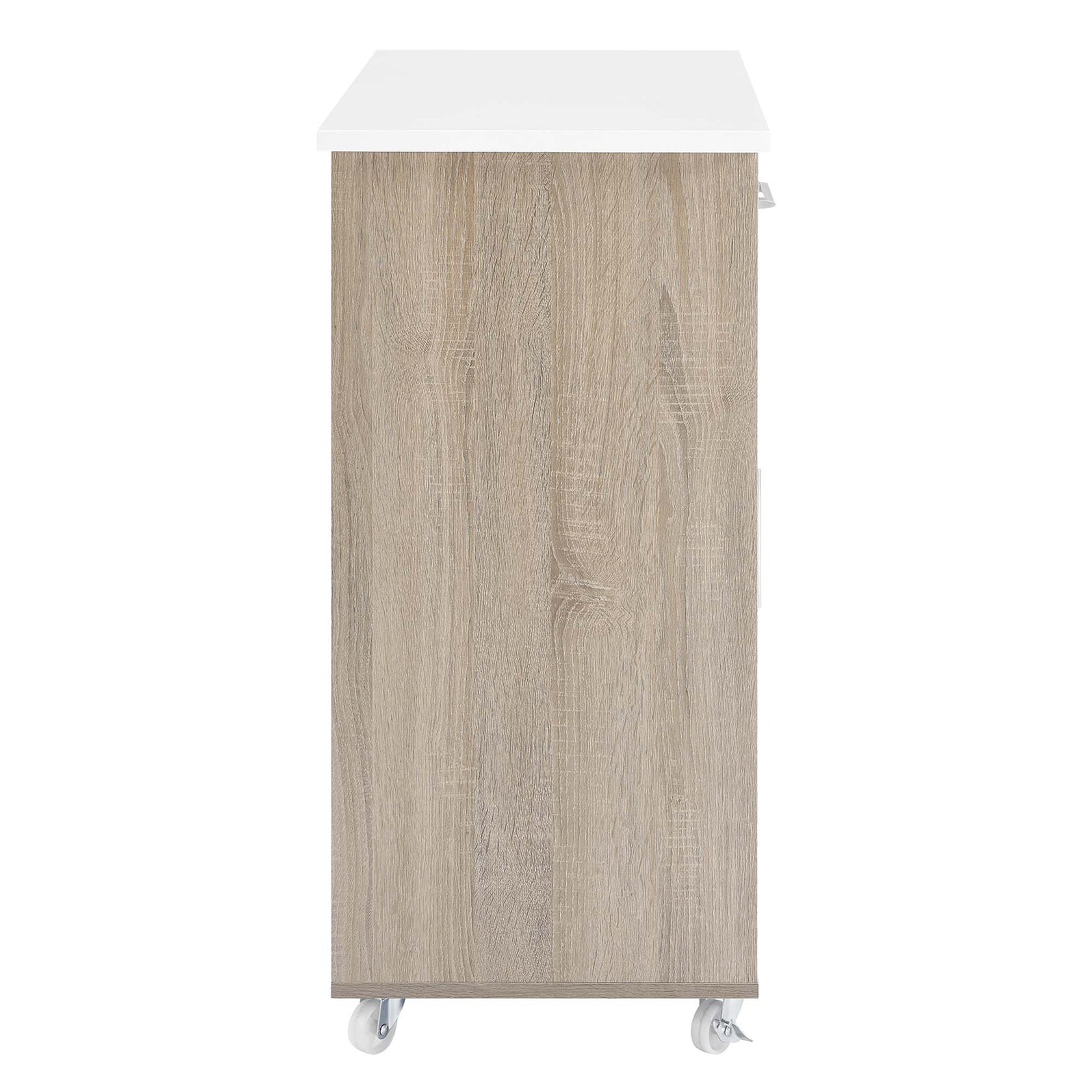 Culinary Kitchen Cart With Towel Bar | Rubberwood Top | Light Gray Natural, White Natural, Charcoal Natural &amp; Oak White Options image 4