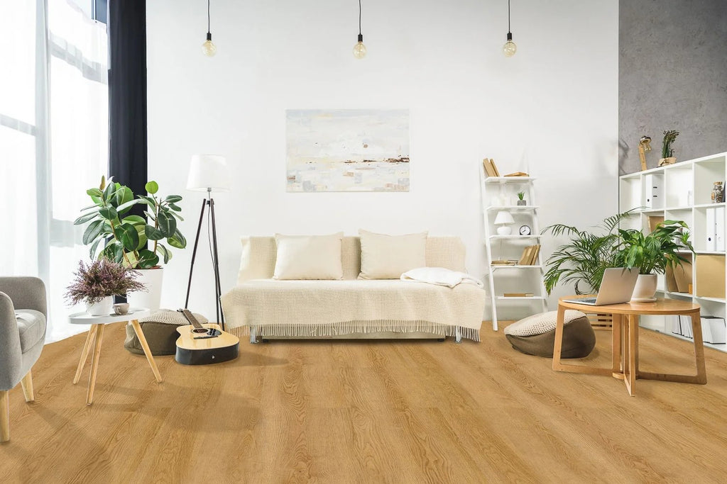 5 mm SPC Vinyl Flooring | 7" X 48" Plank | 1 mm IXPE Padding Attached | 22 Mil Wear Layer Plus 6 Mil UV Layer | Click Lock Installation | Platano Fortika Series 1405 | Fire Resistant | FloorScore® Certified | 1 Box (10 Planks) image 2