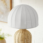 Santo White Natural Rattan Table Lamp with Dome Shade | Pack of 2 image 7