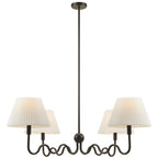Wave Squiggle 4-Arm Pendant Light | Brass &amp; Black Color Options | Ideal for Living Space, Bedroom, Kitchen, Dining room, Bathroom, Or Office image 1