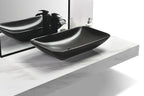 Tuscany 28"W x 15-3/8"D Ceramic Rectangular Bathroom Vessel Sink | Matt Black, Matt Gray & White Color Options | Jonava Series | Premium Quality Ceramic Construction | Elegant Modern Style Design image 1