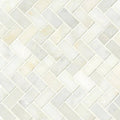 Greecian White Herringbone Pattern Mosaic Tile | Wall Tile &amp; Backsplash Tile | Marble | Greenguard Gold, USGBC/LEED | 10 Pieces Per Box image 0