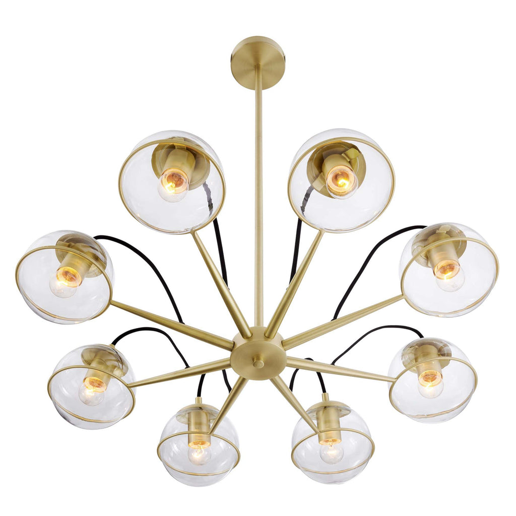 Hanna 8-Light Clear Gold Chandelier | Suspended Mount | Modern Style Chandelier image 6
