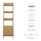 Bixby 21" Bookshelf | Walnut, Walnut White &amp; Oak Color Options | Particleboard &amp; MDF | Concealed Storage Area | White Shelves | Tiered Bookshelf image 3