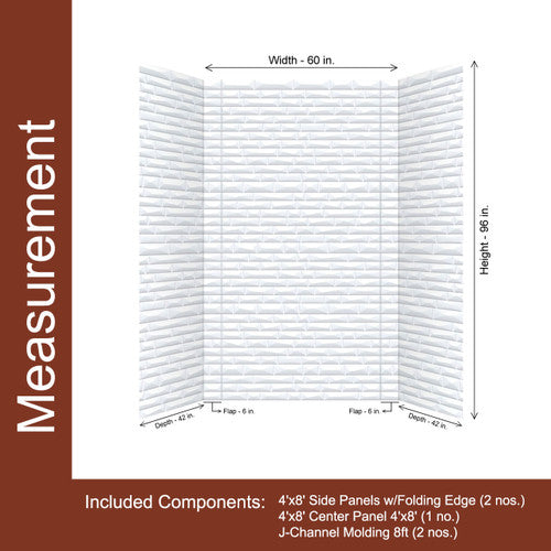 Vista Shower Wall Tiles For Shower and Tub Surrounds | Glue Up Easy To Install | 3 Wall Set image 3
