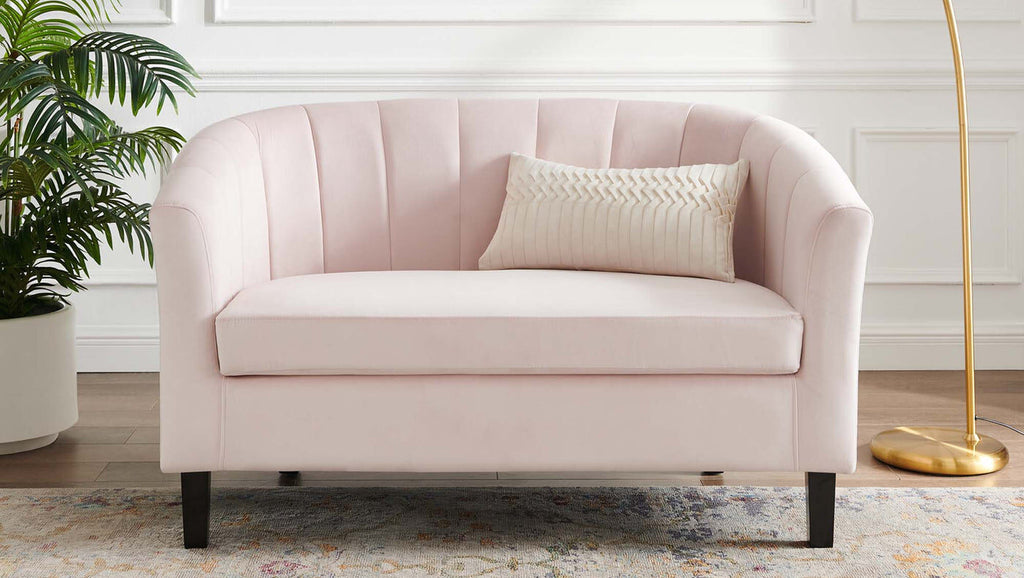 Prospect Channel Tufted Performance Velvet Loveseat in Pink image 0