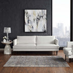 Margarida Distressed Vintage Turkish Area Rug | Blue and Cream | 5X8 &amp; 8X10 Size Options | Textured Soft Low Pile Weave | Gripping Rubber Underside | Polypropylene / Chenille Yarn image 3