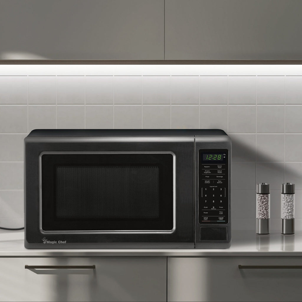 Magic Chef 0.7 Cu. Ft Countertop Microwave | 700 Watt | Black Color | Digital Display | 6 Auto Cooking Modes | Child Lock | Auto Defrost Modes | 10 Power Levels image 8