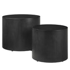 Amani Black Round Nesting Coffee Table Set of 2 image 4