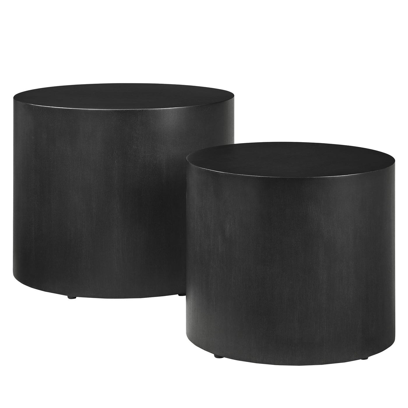 Amani Black Round Nesting Coffee Table Set of 2 image 4
