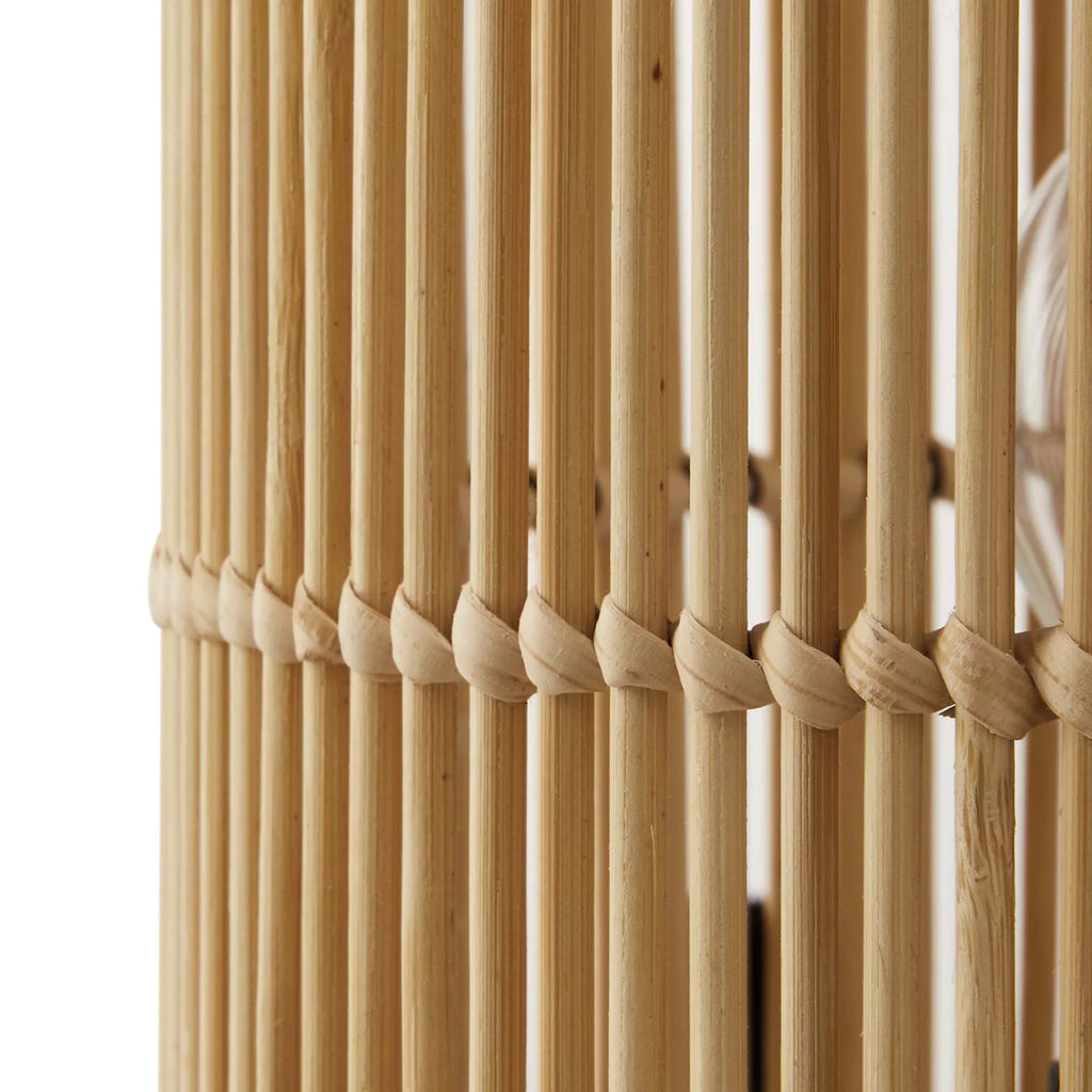 Casen Natural Bamboo Table Lamp | Cylindrical Open-Weave Bamboo Shade | E26 Base | Pack of 2 image 7