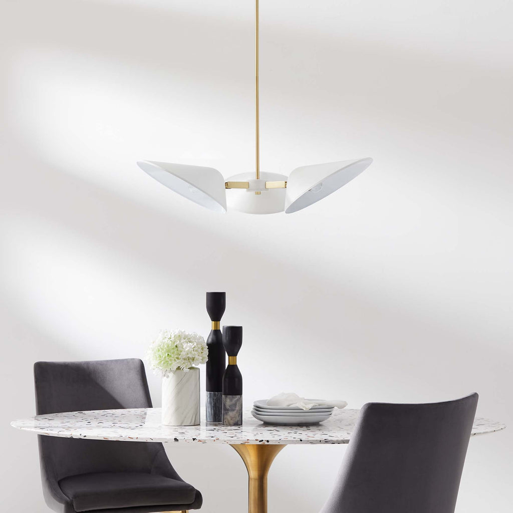 Journey 3-Light 3" Arm Pendant | Black &amp; White Color Options | Ideal for dining room, living room, or bedroom | Pack of 2 image 0