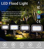 15W - 45W Outdoor LED Flood Security Lights | 5000K | 1500LM - 5400LM | UL, CE, FCC, ROHS, DLC Approved | IP65 Waterproof Landscape Lighting, Knuckle Mount, Bronze, Outdoor Garden Area Security Floodlight image 3