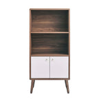 Transmit Display Cabinet Bookshelf | Walnut White | Mid-Century Display Cabinet | Smooth Wood Grain Laminate | Soft-Close Hinges | Modern Bookshelf image 3