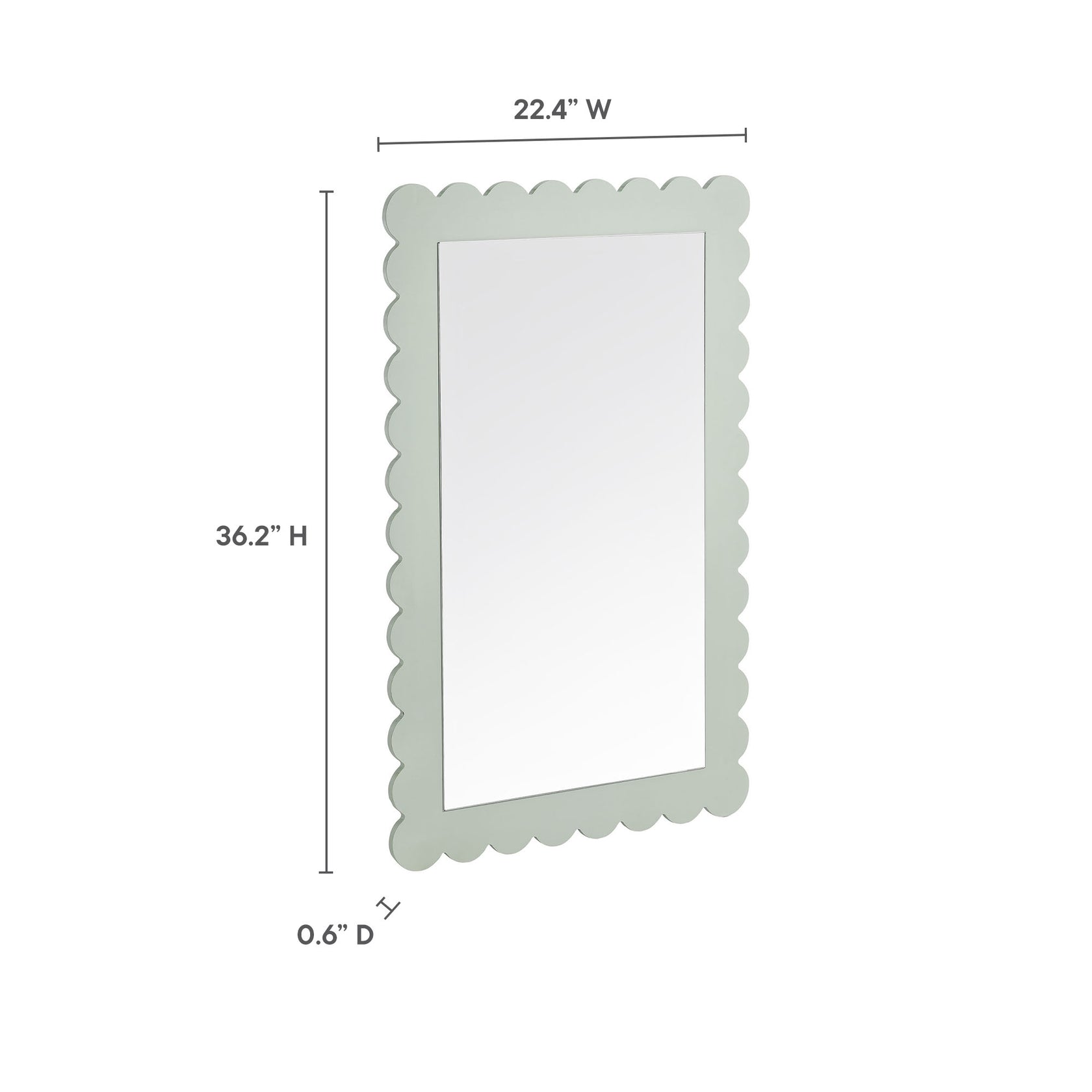 Rectangle Wall Mirror | Emmeline Scalloped Series | Pack Of 3 image 8