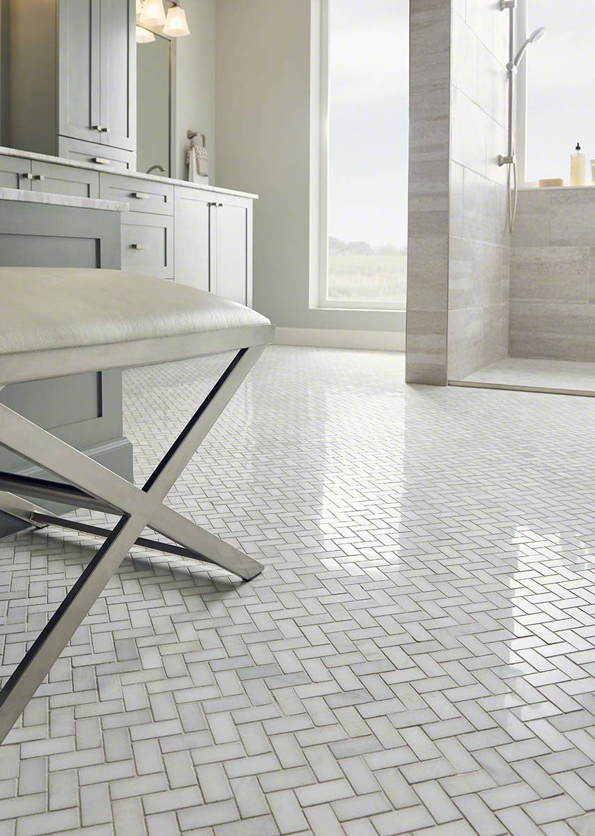 Greecian White Herringbone Pattern Mosaic Tile | Wall Tile &amp; Backsplash Tile | Marble | Greenguard Gold, USGBC/LEED | 10 Pieces Per Box image 3