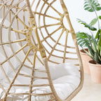 Amalie Wicker Rattan Outdoor Patio Swing Chair in Natural White image 2