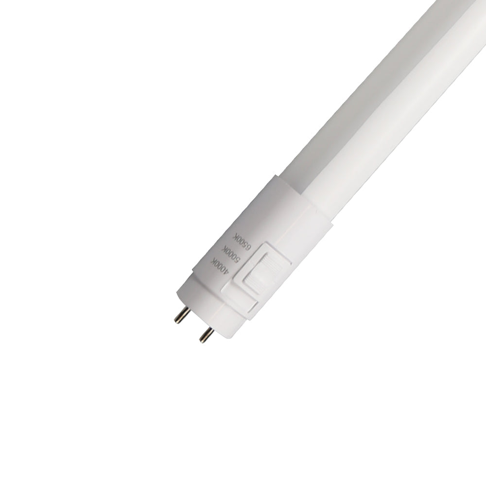 LED T8 Glass Tube | 18 Watt | 2250 Lumens | 4000K/5000K/6500K CCT Tuneable | 120-277Vac | 4 FT | Frosted Lens | Type A+B | Double Ended Power | ETL &amp; DLC Listed | Pack Of 25 image 2