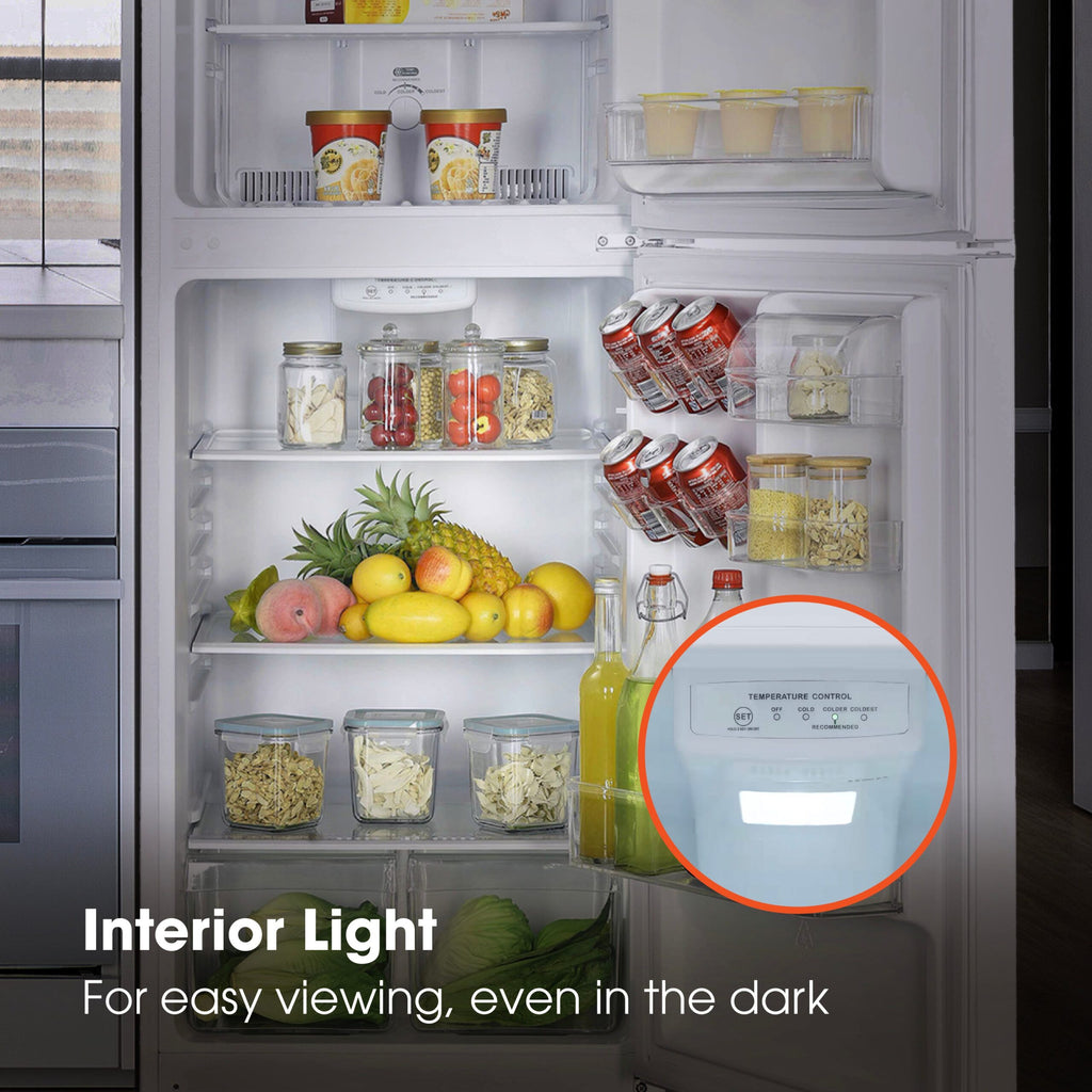 Magic Chef 10.1 Cu Ft Top Freezer Refrigerator in White | Energy Star Qualified | 5 Year Warranty On Compressor | Adjustable Shelves  | Gallon Door Storage | In-Door Can Holder image 9
