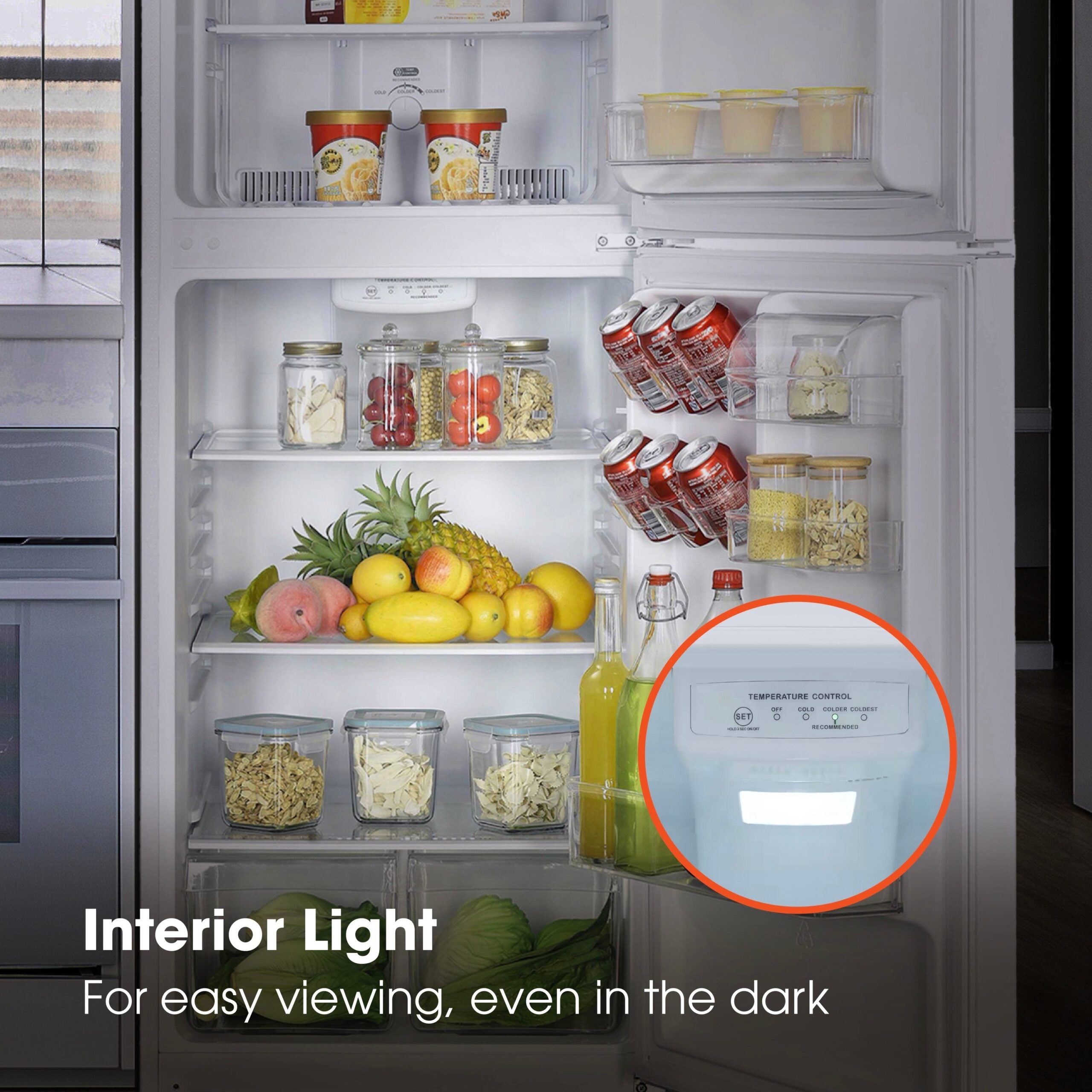 Magic Chef 10.1 Cu Ft Top Freezer Refrigerator in White | Energy Star Qualified | 5 Year Warranty On Compressor | Adjustable Shelves  | Gallon Door Storage | In-Door Can Holder image 9