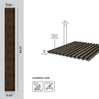 Medium Slats Polystyrene Wood Slat Walls 94.5 in x 9.45 in - (Pack of 10) / 62 sqft image 8