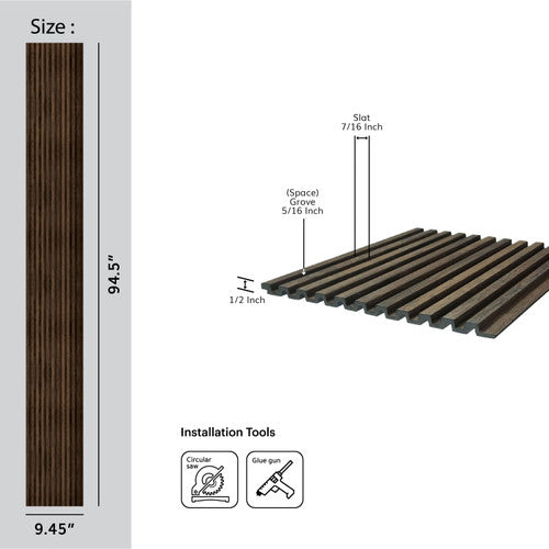 Medium Slats Polystyrene Wood Slat Walls 94.5 in x 9.45 in - (Pack of 10) / 62 sqft image 8